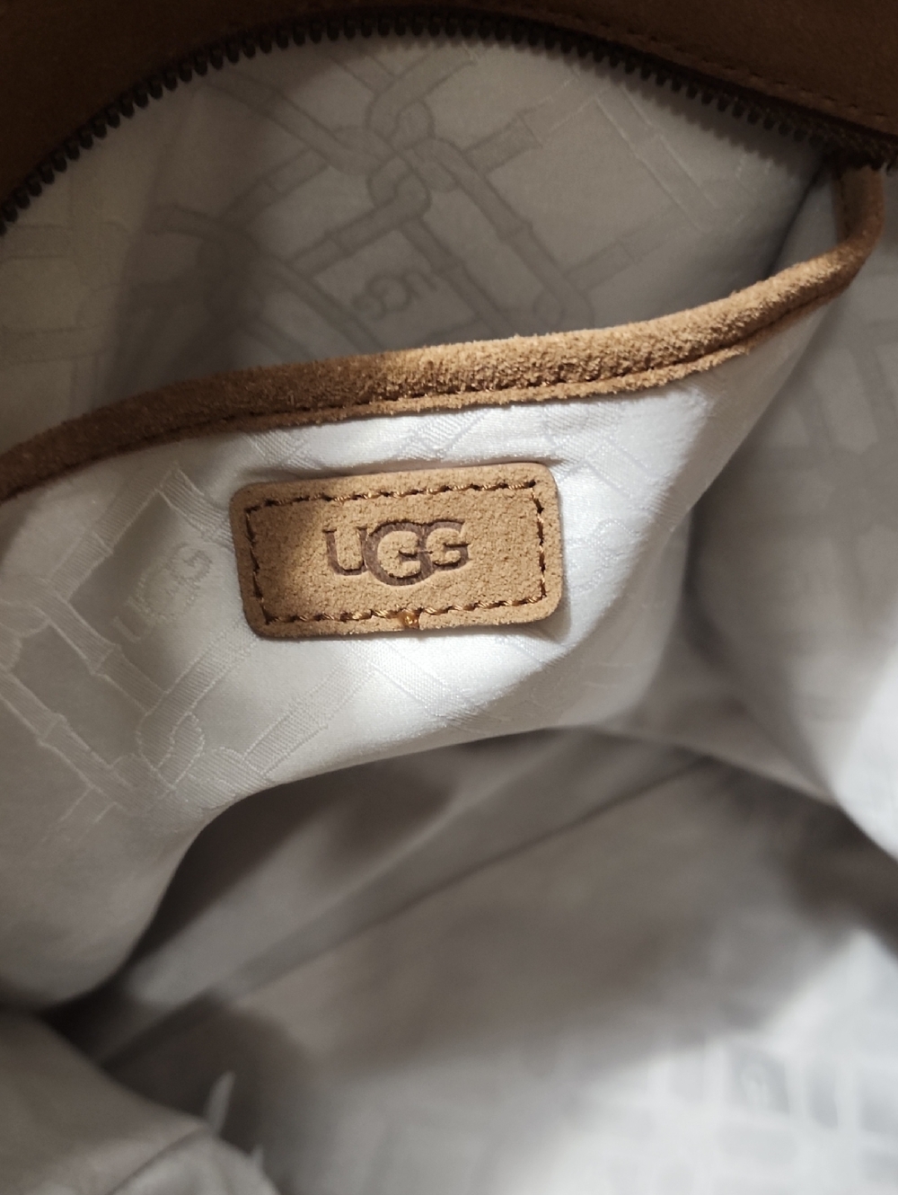 UGG Women's Suede Tote Bag in Tan - Casual Everyday Carry - Picture 7 of 9